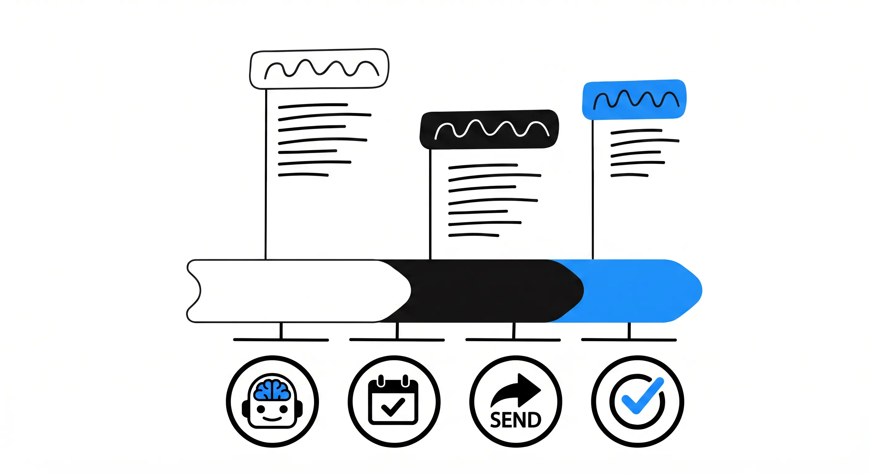Create with AI and publish on autopilot illustration